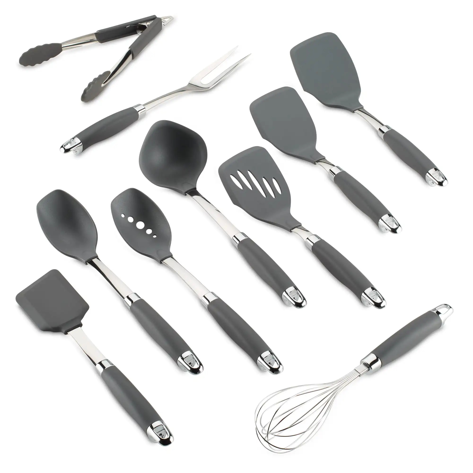 

Anolon Tools and Gadgets SureGrip Nonstick Kitchen Utensil Set, 10 Piece, Nylon, Graphite