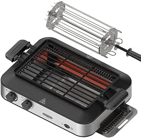 Grill TG101, Smokeless indoor BBQ Rotisserie, with Adjustable Temperature Control, Removable Grill & Griddle Nonstick Plates
Grill TG101, Smokeless indoor BBQ Rotisserie, with Adjustable Temperature Control, Removable Grill & Griddle Nonstick Plates