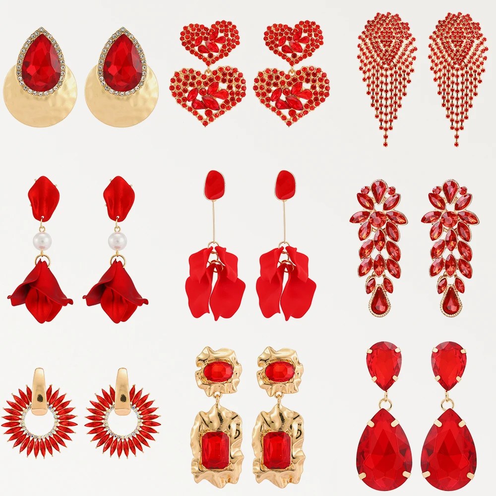 Red Dangle Drop Earrings For Women Girl 2022 Trend Luxury Design Flower Cross Geometric Ear Accessories Crystal Pendant Jewelry
Red Dangle Drop Earrings For Women Girl 2022 Trend Luxury Design Flower Cross Geometric Ear Accessories Crystal Pendant Jewelry