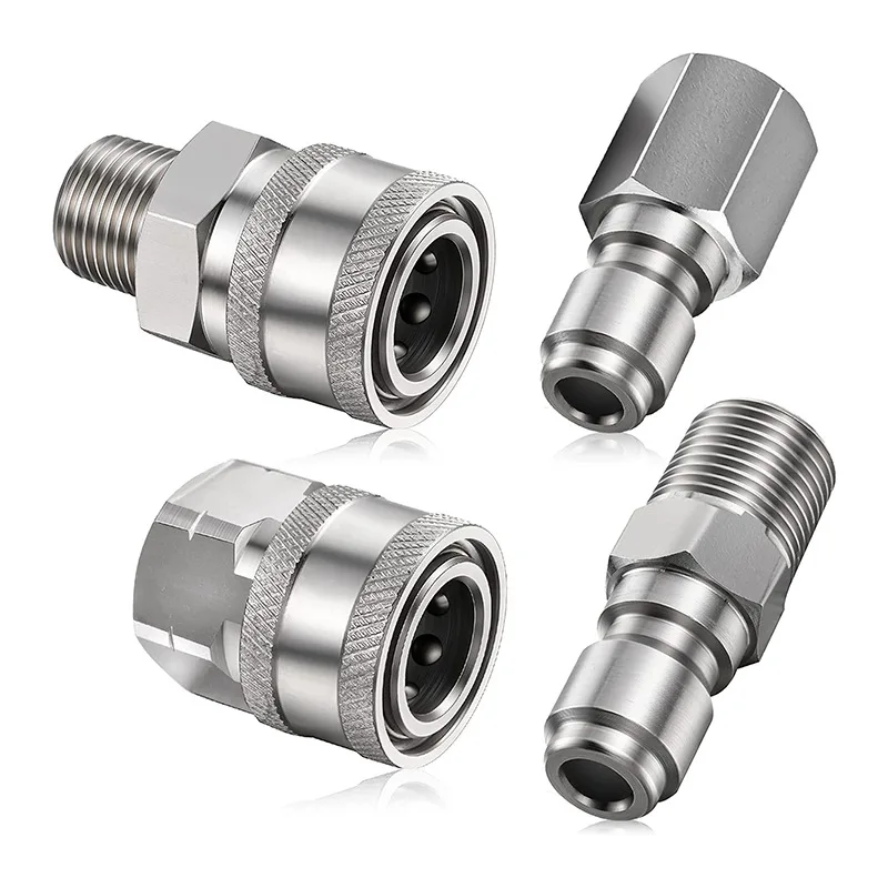 4pcs NPT 3/8-inch Stainless Steel Male and Female Quick Connector Kit, High-pressure Cleaning Machine Adapter, External Thread
4pcs NPT 3/8-inch Stainless Steel Male and Female Quick Connector Kit, High-pressure Cleaning Machine Adapter, External Thread