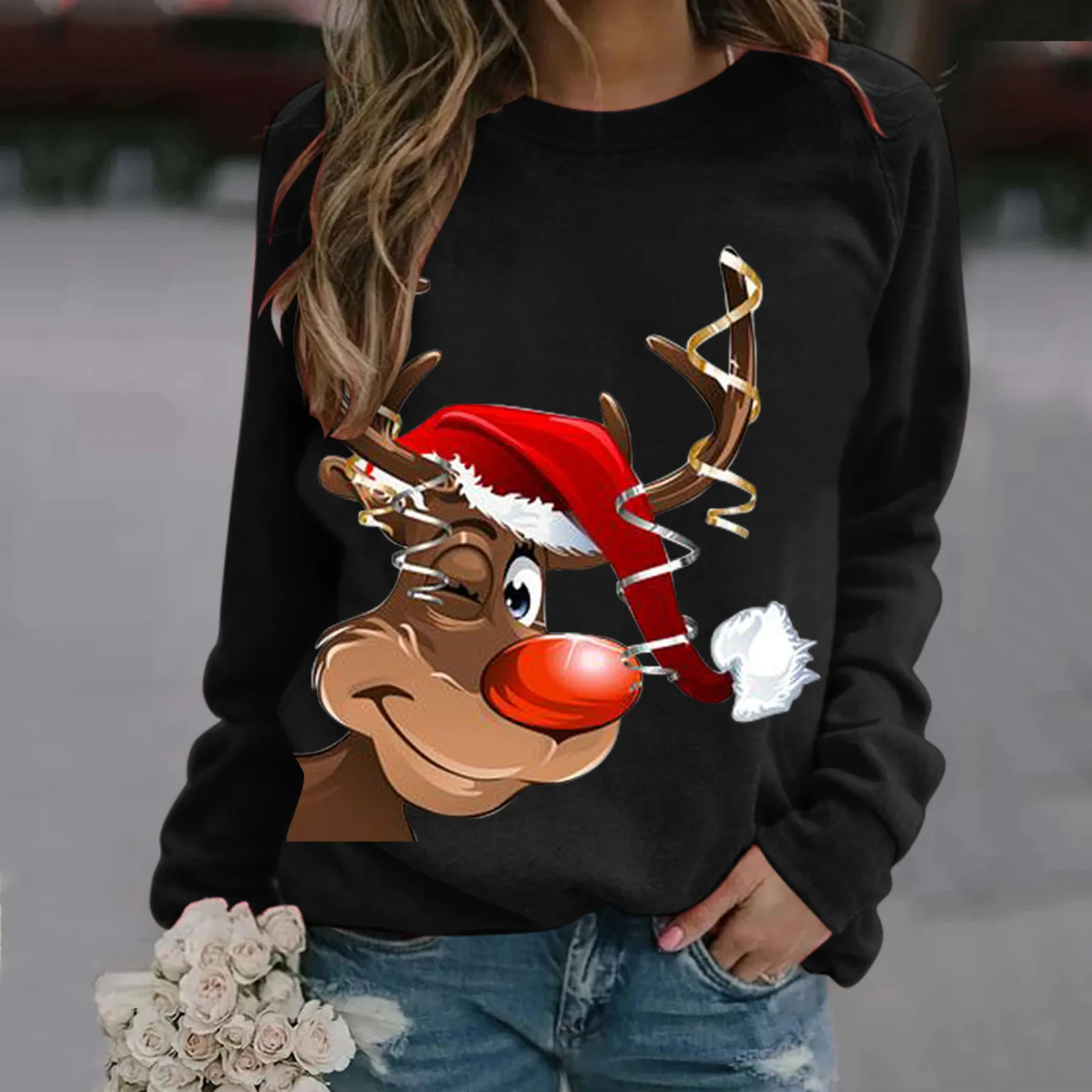 Christmas Deer Hoodies Women'S Reindeer Pullover Solid Oversize Long Sleeve Female Streetwear Cartooon Printed Sweatshirt Female
Christmas Deer Hoodies Women'S Reindeer Pullover Solid Oversize Long Sleeve Female Streetwear Cartooon Printed Sweatshirt Female