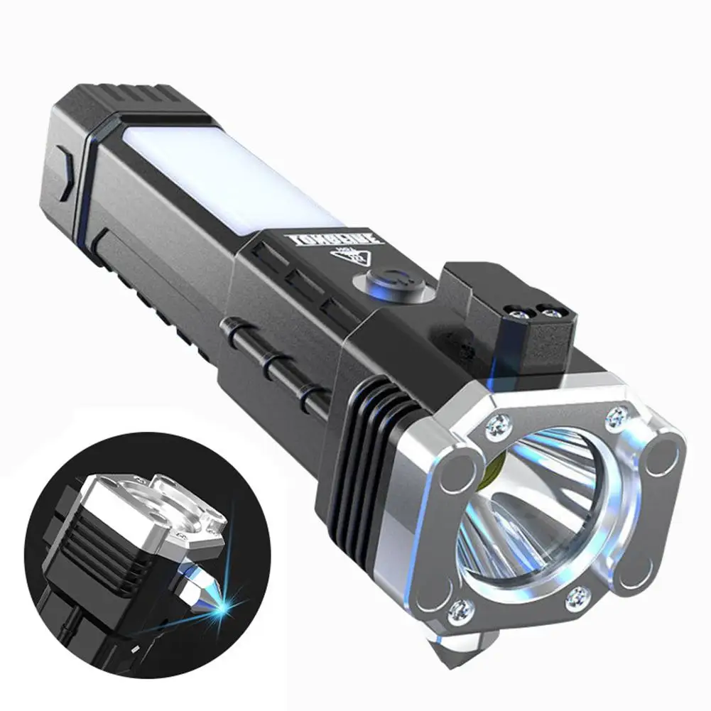 Flashlight Usb Rechargeable Torch Light With Hammer Knife Power Bank Cob Led Work Light For Outdoor Camping Emergency
Flashlight Usb Rechargeable Torch Light With Hammer Knife Power Bank Cob Led Work Light For Outdoor Camping Emergency