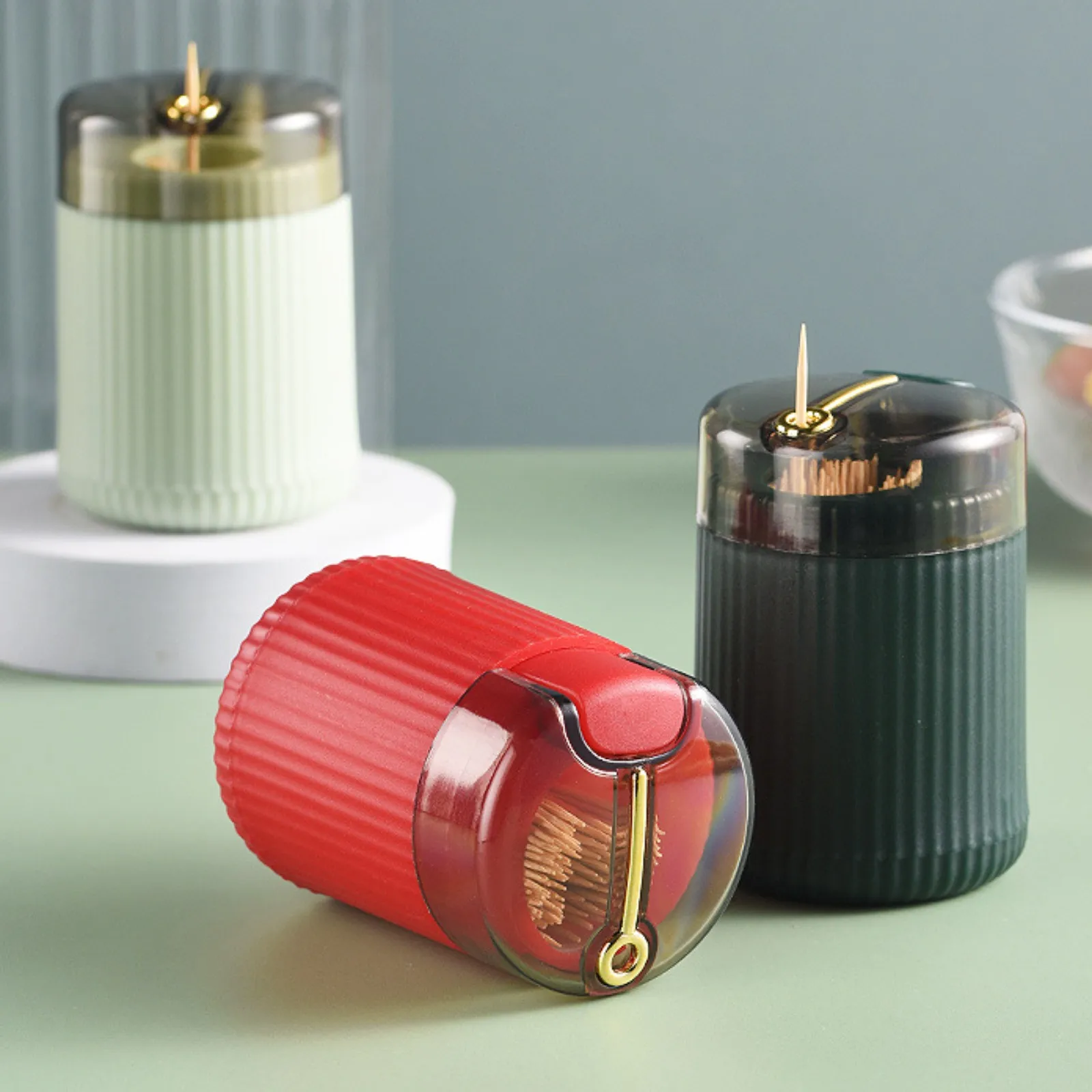 Pop-up Automatic Toothpick Dispenser Creative Simple Self-ejecting Toothpick Box Holder Organizer Household Convenient Gadget
Pop-up Automatic Toothpick Dispenser Creative Simple Self-ejecting Toothpick Box Holder Organizer Household Convenient Gadget