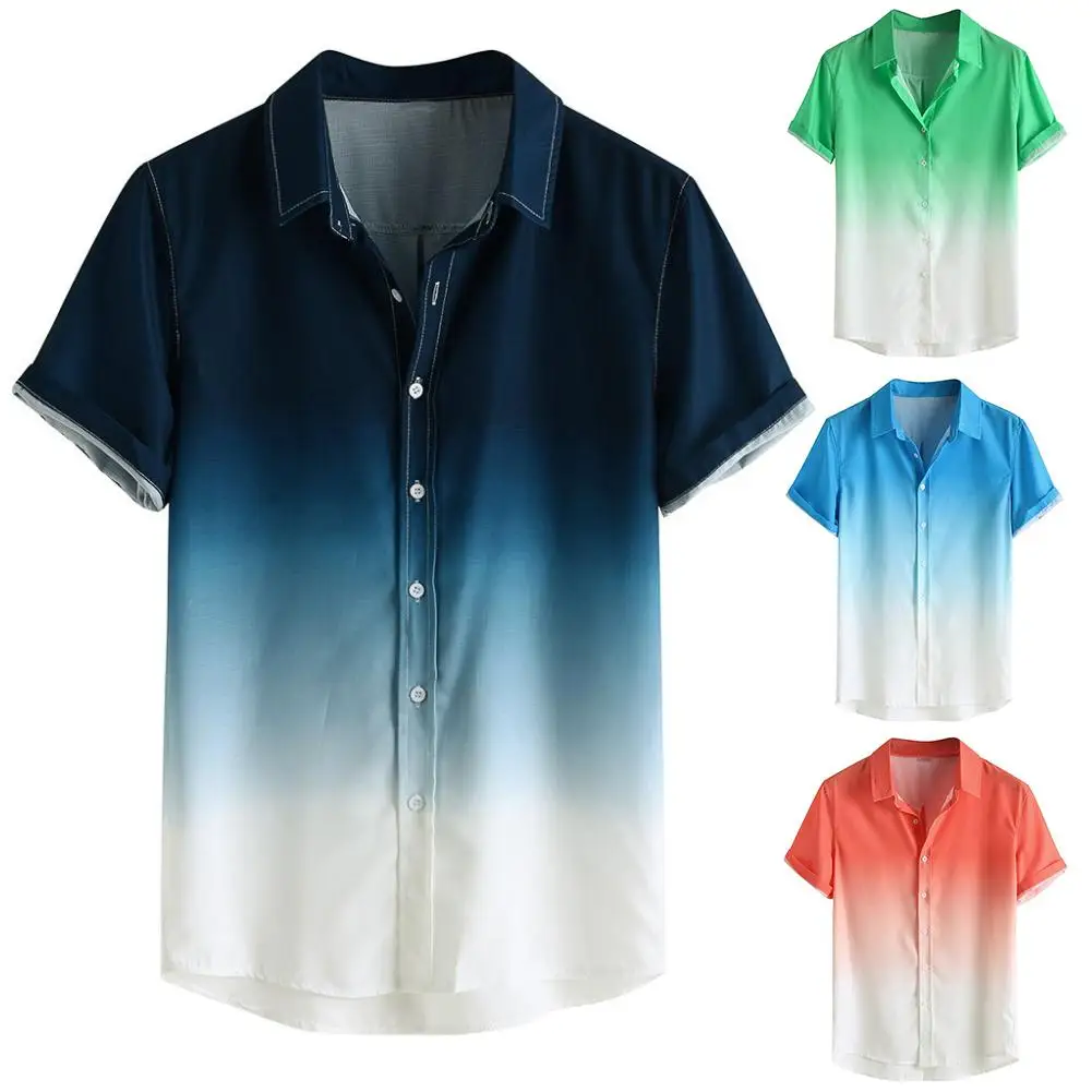 Fashion Shirts New Stylish Men Short Sleeve Turn Down Collar Gradient Color Print Button Shirt Loose Fashion Men top
Fashion Shirts New Stylish Men Short Sleeve Turn Down Collar Gradient Color Print Button Shirt Loose Fashion Men top
