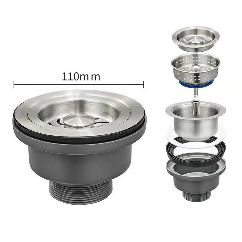 Stainless Steel Strainer Kitchen Water Basin Sink Drainer Strainer Leach Basket Waste Plug Stopper Filter
Stainless Steel Strainer Kitchen Water Basin Sink Drainer Strainer Leach Basket Waste Plug Stopper Filter