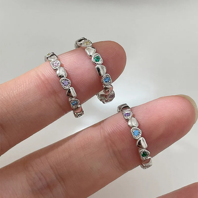 Rainbow Zircon Heart Ring for Women Stainless Steel Silver Color Love Finger Rings Luxury New In Fashion Wedding Jewelry Gifts
Rainbow Zircon Heart Ring for Women Stainless Steel Silver Color Love Finger Rings Luxury New In Fashion Wedding Jewelry Gifts