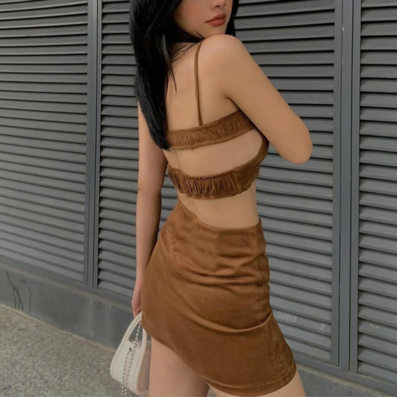Women Solid Color Clothes Set Hollow Out Camis Backless Vest Crop Top Short Skirt Lady Summer Sexy Clubwear Brown Outfits New
Women Solid Color Clothes Set Hollow Out Camis Backless Vest Crop Top Short Skirt Lady Summer Sexy Clubwear Brown Outfits New