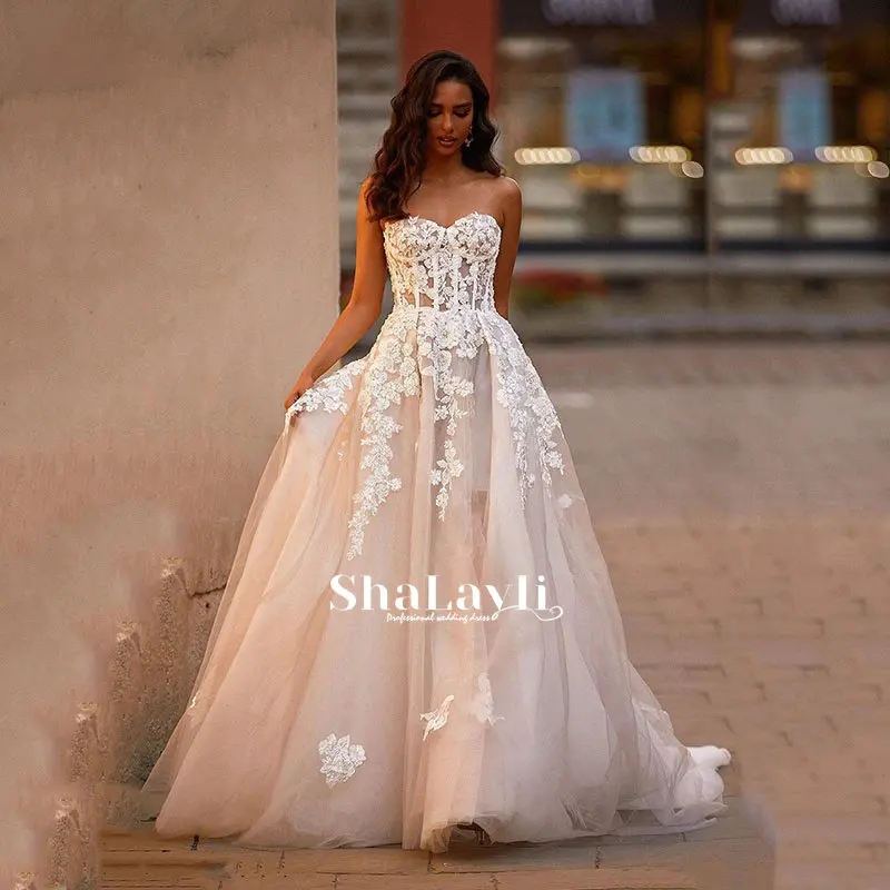 Sexy Elegant Wedding Dress With Tulle And Boat Neck Tie Card Shoulder Strap High Slit Side Bridal Gown Large Size Customization
Sexy Elegant Wedding Dress With Tulle And Boat Neck Tie Card Shoulder Strap High Slit Side Bridal Gown Large Size Customization