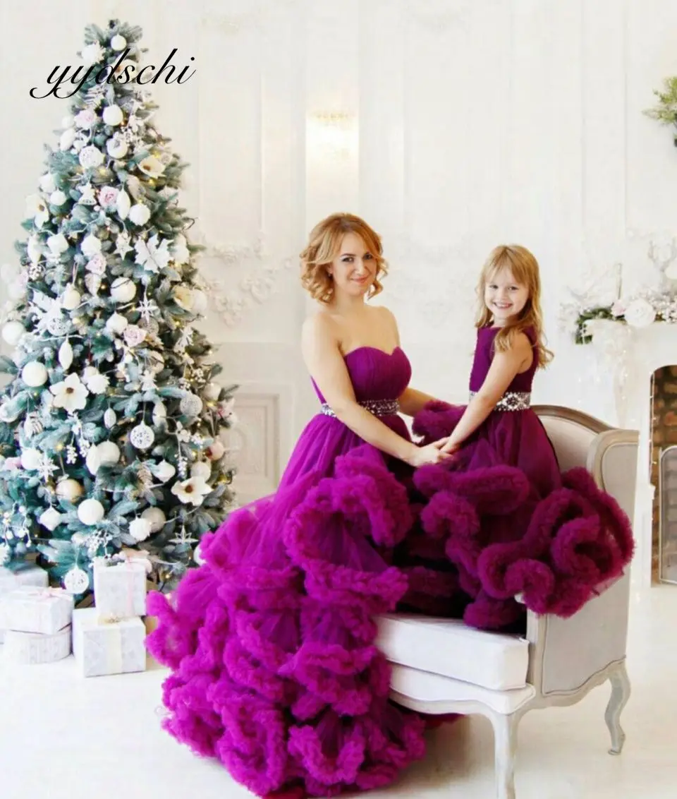 Princess Mother And Daughter Prom Dress Lace Tulle Beading Off The Shoulder Ball Gown With Kids Evening Dresses
Princess Mother And Daughter Prom Dress Lace Tulle Beading Off The Shoulder Ball Gown With Kids Evening Dresses