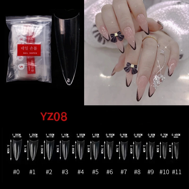 

500PCS Gel Nails Extension System False Nail Press On Full Cover Sculpted Clear Matte Fake Nail Tips Quick Building Nail