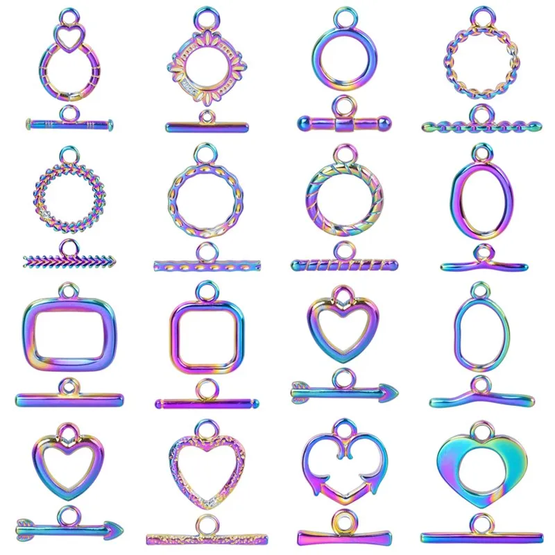 5pcs Rainbow OT Buckle Heart Round Quadrilateral Accessories For Jewellery Making Supplies 304 Stainless Steel Clasp Connectors
5pcs Rainbow OT Buckle Heart Round Quadrilateral Accessories For Jewellery Making Supplies 304 Stainless Steel Clasp Connectors