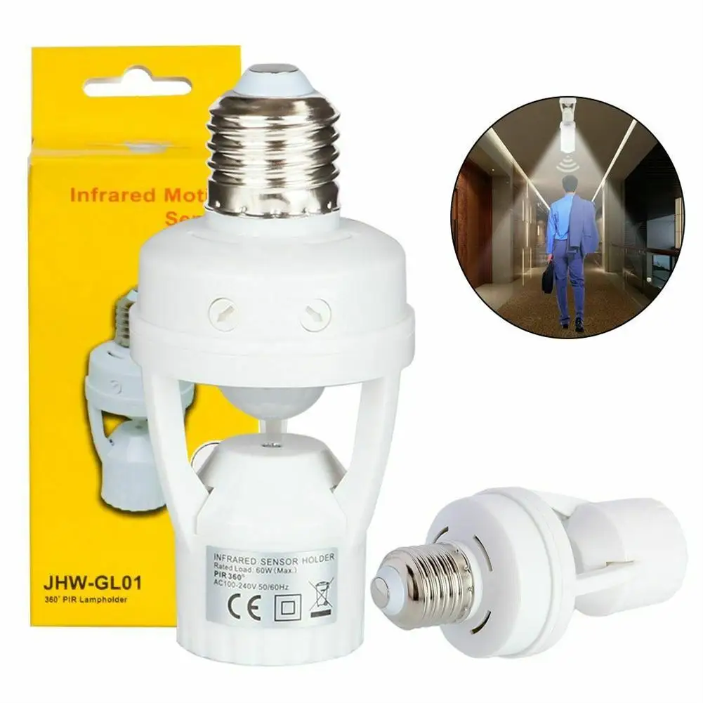 E27 Led Light Bulb Holder Infrared Pir Motion Sensor Socket Switch 110/220v For Families Offices
E27 Led Light Bulb Holder Infrared Pir Motion Sensor Socket Switch 110/220v For Families Offices