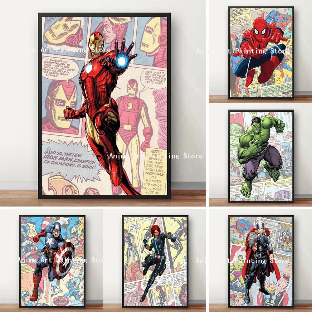 Disney Marvel Movie Poster and Prints Superhero Spiderman Ironman Canvas Paintings Wall Art Mural Pictures Home Decor Cuadros
Disney Marvel Movie Poster and Prints Superhero Spiderman Ironman Canvas Paintings Wall Art Mural Pictures Home Decor Cuadros