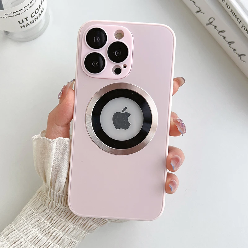 Magnetic Matte Glass Case for iPhone 14 13 Pro Max Camera Lens Protection Glass Logo Hole for Magsafe Strong Magnetism Force
Magnetic Matte Glass Case for iPhone 14 13 Pro Max Camera Lens Protection Glass Logo Hole for Magsafe Strong Magnetism Force