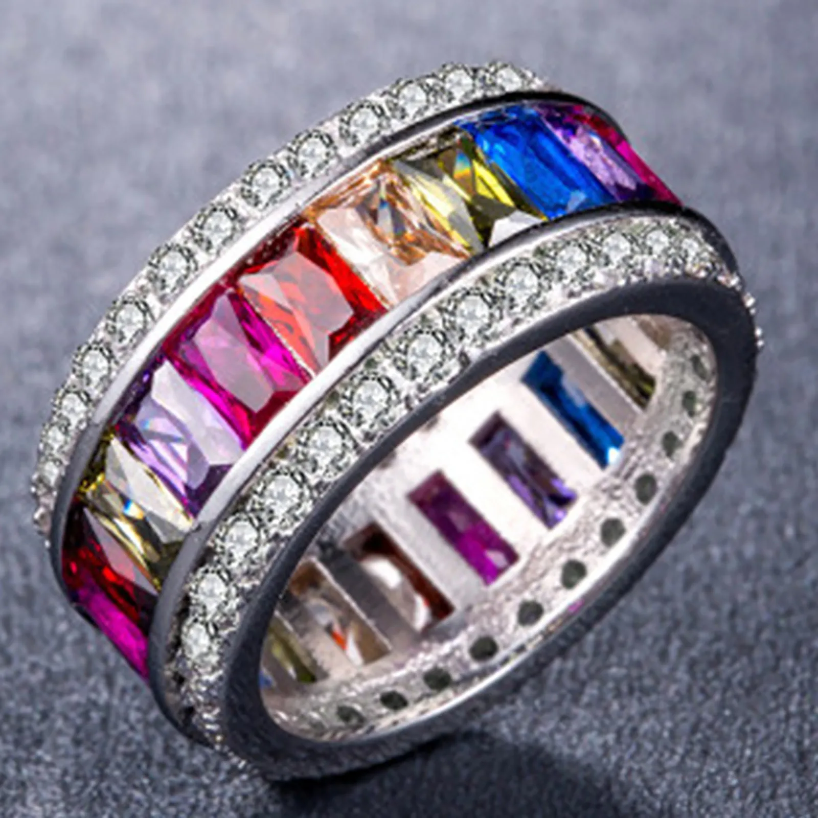 Multi Colorful Zircon Women's Ring Simple Fashion Jewelry Popular Accessories Cute Ring Packs
Multi Colorful Zircon Women's Ring Simple Fashion Jewelry Popular Accessories Cute Ring Packs