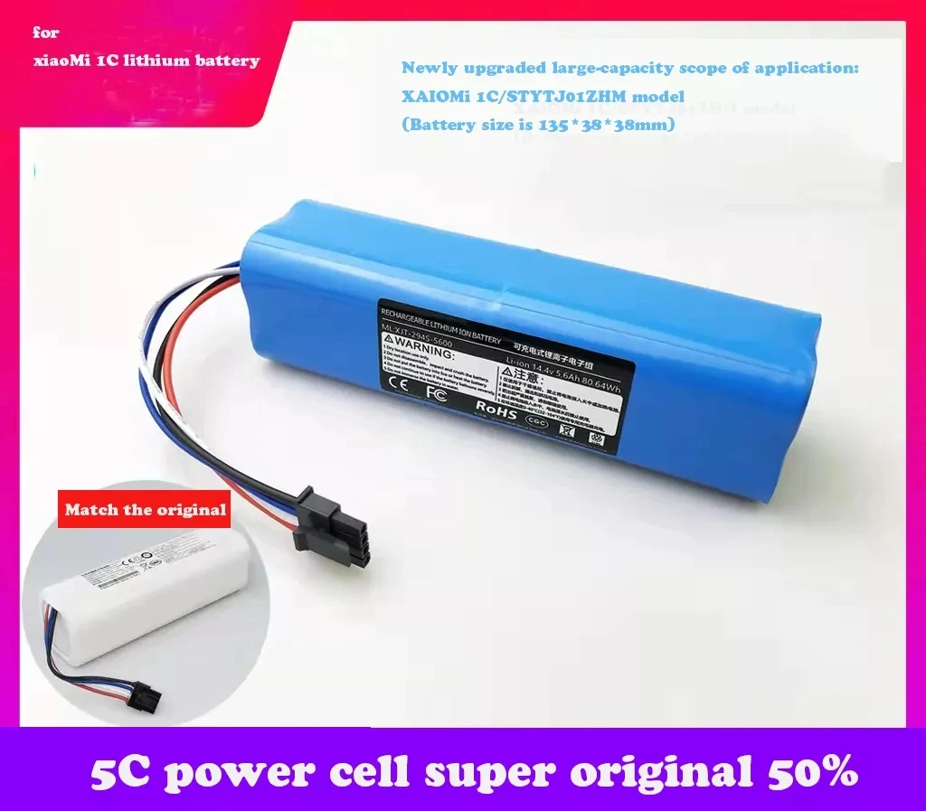 14.4V Battery 5600mAh Robot Vacuum Cleaner 1C Battery For Xiaomi Mijia 1C STYTJ01ZHM Robot Vacuum Mop Cleaner
14.4V Battery 5600mAh Robot Vacuum Cleaner 1C Battery For Xiaomi Mijia 1C STYTJ01ZHM Robot Vacuum Mop Cleaner