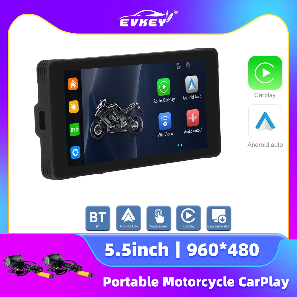 EVKEY 5,5 "Портативный GPS-навигатор для мотоцикла CarPlay дисплей передняя и задняя камера для мотоцикла беспроводной Android Авто GPS водонепроницаемый
EVKEY 5,5 "Портативный GPS-навигатор для мотоцикла CarPlay дисплей передняя и задняя камера для мотоцикла беспроводной Android Авто GPS водонепроницаемый
