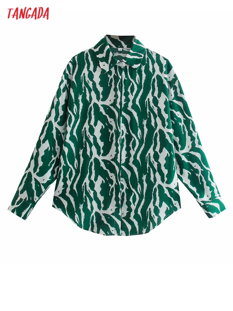 Tangada Women Oversized Green Zebra Animal Print Blouse Long Sleeve Chic Female Office Lady Shirt 8Y207
Tangada Women Oversized Green Zebra Animal Print Blouse Long Sleeve Chic Female Office Lady Shirt 8Y207