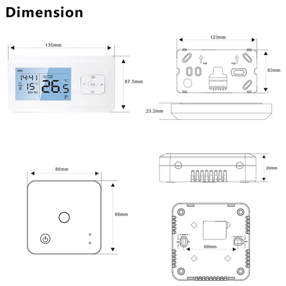 For Floor Heating Water Boiler Wifi Thermostat Temperature Control App Remote Control For Tuya Wireless Thermostat
For Floor Heating Water Boiler Wifi Thermostat Temperature Control App Remote Control For Tuya Wireless Thermostat