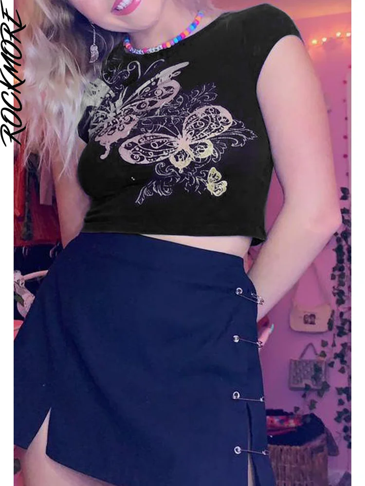 Rockmore Vintage Print Crop Tops Y2K Aesthetic Knitted hort Sleeve T-shirt Summer Harajuku Graphic Tee Gothic Grunge Fairycore
Rockmore Vintage Print Crop Tops Y2K Aesthetic Knitted hort Sleeve T-shirt Summer Harajuku Graphic Tee Gothic Grunge Fairycore