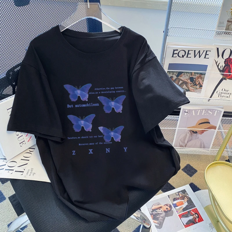 DUNMA Harajuku Butterfly Print T Shirt Women Korean Sweet Girl Tops Female Aesthetics Graphic Cotton Casual Tshirt Summer Tees
DUNMA Harajuku Butterfly Print T Shirt Women Korean Sweet Girl Tops Female Aesthetics Graphic Cotton Casual Tshirt Summer Tees