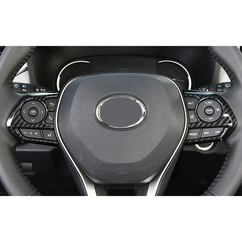 Sticker Decoration Cover Trims ABS Black Car Accessories Carbon Fiber Steering Wheel Button Cover For RAV4 2019 2020
Sticker Decoration Cover Trims ABS Black Car Accessories Carbon Fiber Steering Wheel Button Cover For RAV4 2019 2020