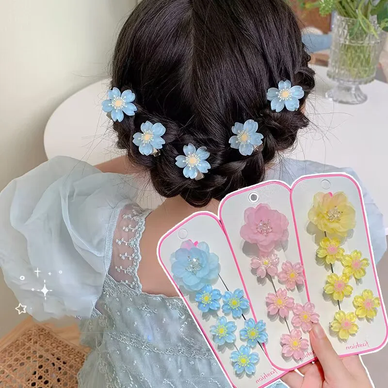 Flower Hair Accessories 6Pcs/Set Cherry Blossom Hair Clips Sweet Princess Weaving Headwear Children Hairpin Cute Girls Headdress
Flower Hair Accessories 6Pcs/Set Cherry Blossom Hair Clips Sweet Princess Weaving Headwear Children Hairpin Cute Girls Headdress