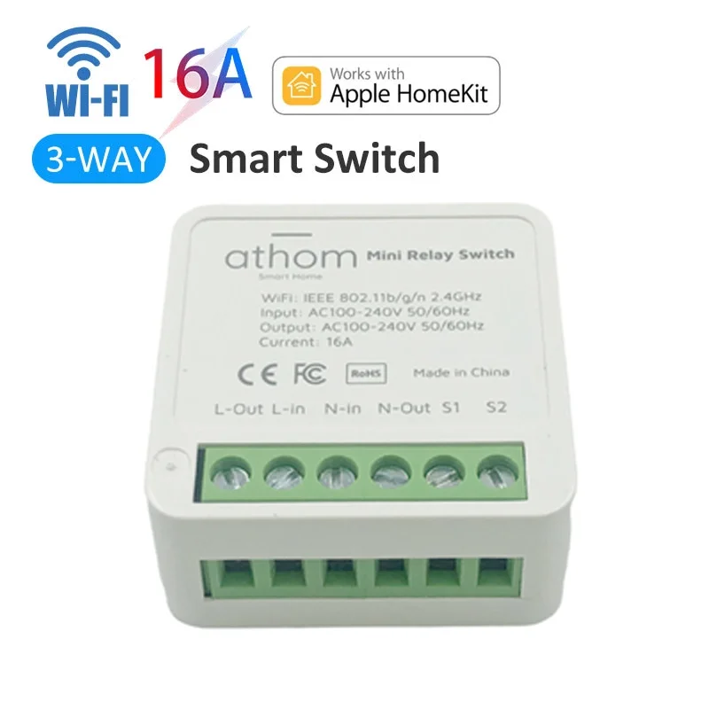 Компактный 3-позиционный переключатель управления умным домом 6А, автоматизация IY, релейный модуль Wi-Fi, используемый с приложением Apple Homekit
Компактный 3-позиционный переключатель управления умным домом 6А, автоматизация IY, релейный модуль Wi-Fi, используемый с приложением Apple Homekit