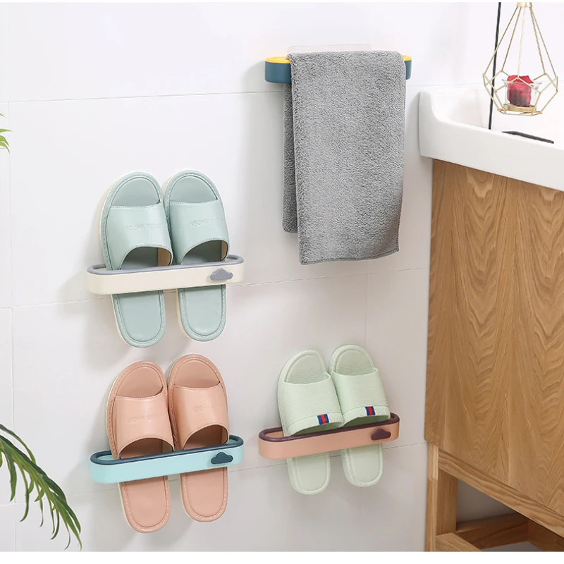 

Three-dimensional Strong Non-marking Rack Wall Paste Shoe Rack Bathroom Wall-mounted Slipper Rack