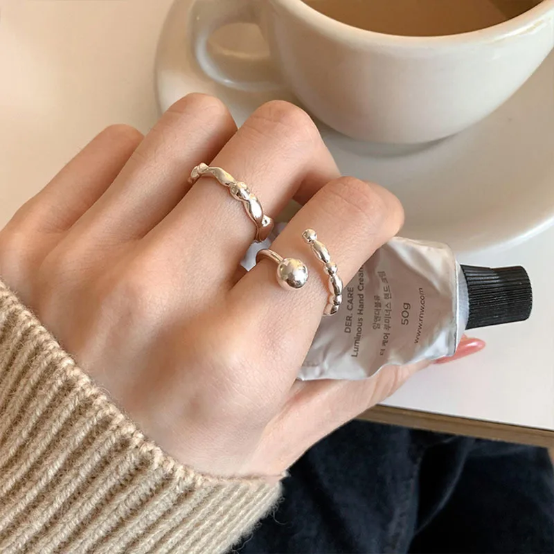

VENTFILLE Silver Color Irregular Ring For Women Girl Birthday Gift Simplicity Geometry Fashion Jewelry Dropshipping Wholesale