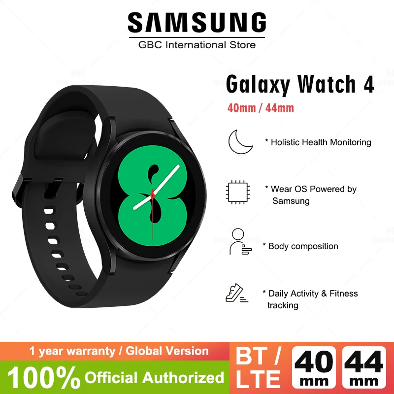 Оригинальные Смарт-часы Samsung Galaxy Watch 4 Bluetooth 40 мм AMOLED дисплей измерение кровяного