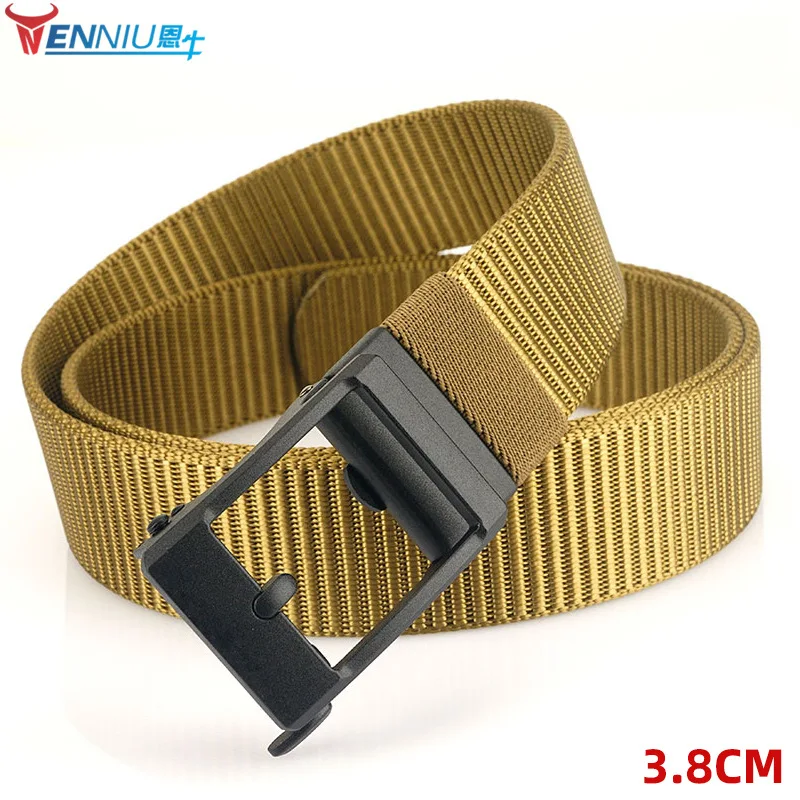 

TUSHI 2024 Hot Sell Men Belt 120cm*3.8cm Thick Nylon Knitted Leisure Waistband Metal Automatic Buckle Fast Dry Sports Ceinture
