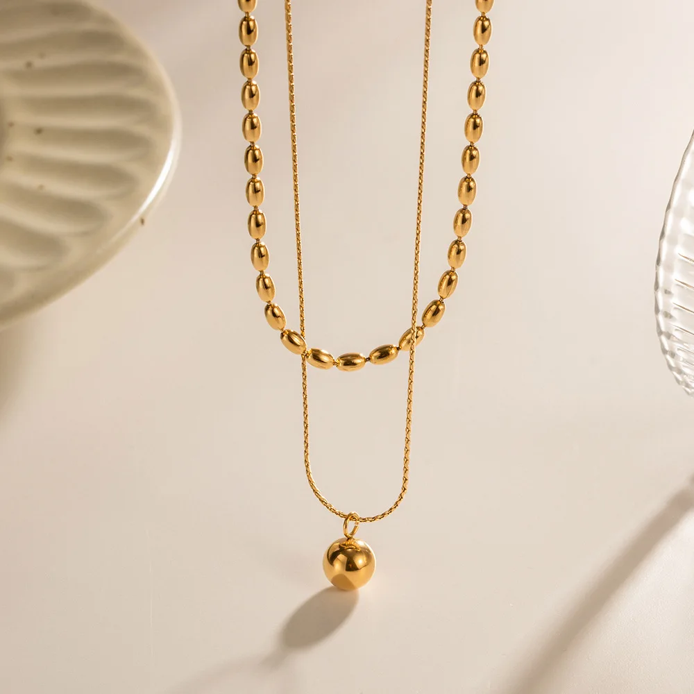 Stainless Steel Double Bead Chain Bead Pendant Necklace for Women Classic Stylish Charm Jewelry Gift
Stainless Steel Double Bead Chain Bead Pendant Necklace for Women Classic Stylish Charm Jewelry Gift