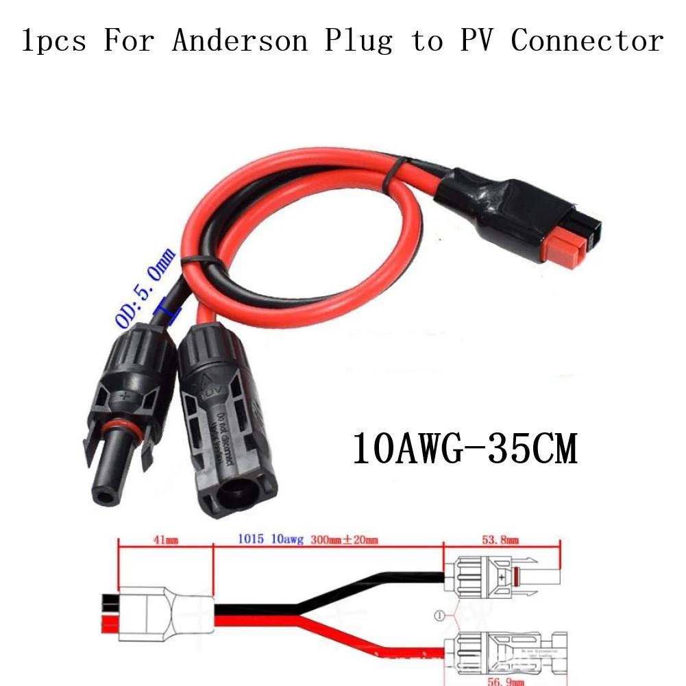 Anders On Plug To Solar Panel Cable Wiring Adapter Connector 35cm 45A 10AWG Waterproof Single Cores Power Supply MC4 Connector
Anders On Plug To Solar Panel Cable Wiring Adapter Connector 35cm 45A 10AWG Waterproof Single Cores Power Supply MC4 Connector