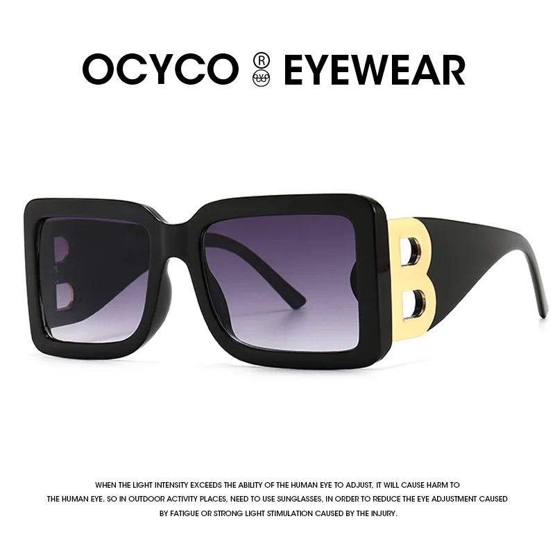 

OCYCO Luxury New Square Metal Sunglasses Men Vintage Sunglass Punk Sun Glasses Women Oculos Feminino Lentes Gafas De Sol UV400