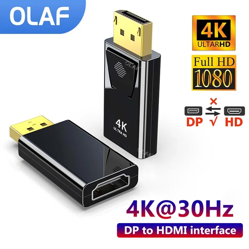 4K DisplayPort to HDMI-compatible Adapter Converter Display Port 1080P Male DP to Female HD TV Cable Adapt Video For PC TV Cable
4K DisplayPort to HDMI-compatible Adapter Converter Display Port 1080P Male DP to Female HD TV Cable Adapt Video For PC TV Cable
