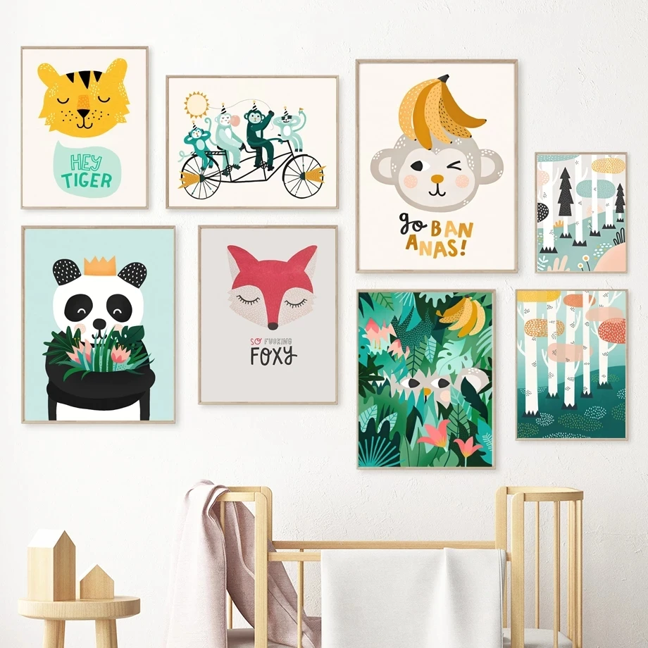 Banana Monkey Panda Scandinavia Nursery Wall Art Canvas Painting Nordic Posters And Prints Wall Pictures Kids Baby Room Decor
Banana Monkey Panda Scandinavia Nursery Wall Art Canvas Painting Nordic Posters And Prints Wall Pictures Kids Baby Room Decor