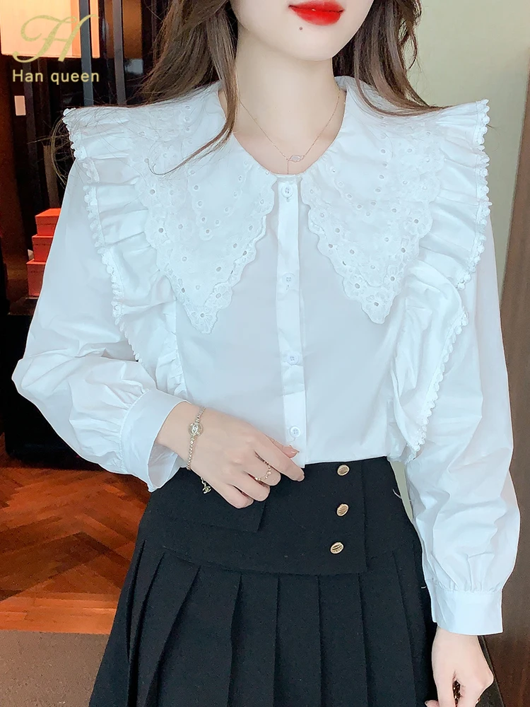 

Блузка женская шифоновая с длинным рукавом, элегантная белая офисная рубашка в винтажном стиле, повседневный Топ, базовая одежда, осень