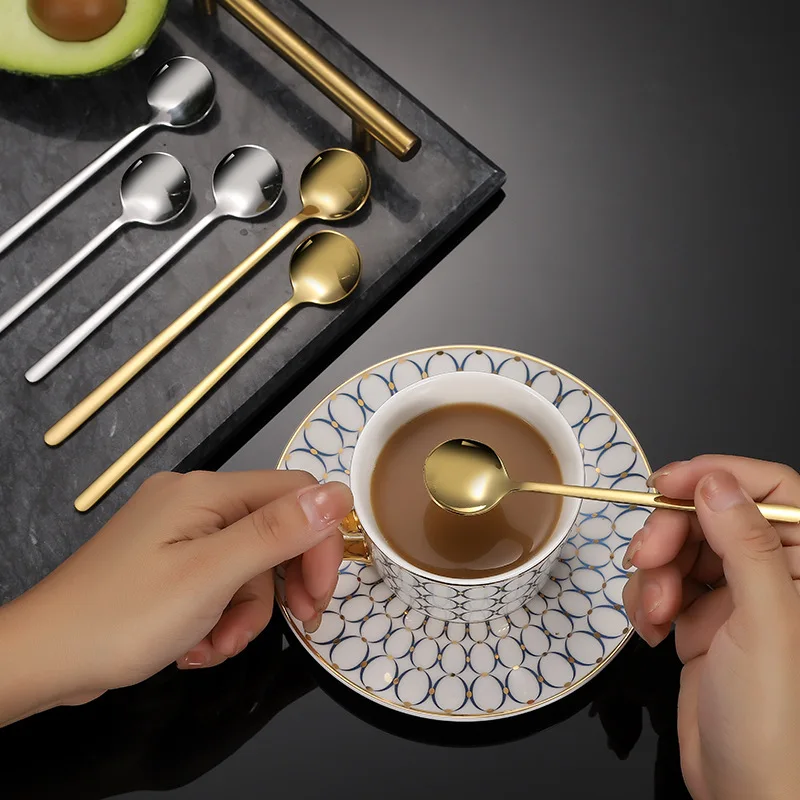 Rainbow Color Coffee Tea Stir Spoon Long Handle Ice Cream Dessert Scoops Eco-Friendly Stainless Steel Tableware Kitchen Supplies
Rainbow Color Coffee Tea Stir Spoon Long Handle Ice Cream Dessert Scoops Eco-Friendly Stainless Steel Tableware Kitchen Supplies