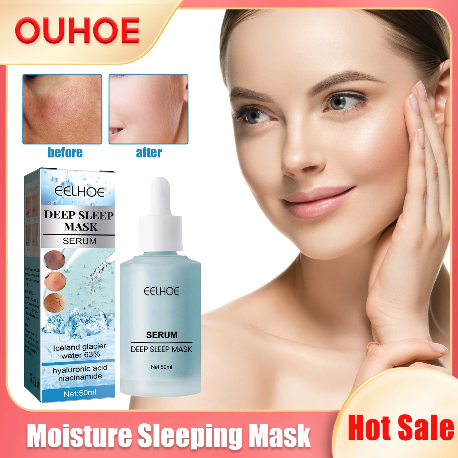 Moisturizing Facial Mask Anti Aging Shrink Pores Whitening Brighten Skin Tone Wash Free Cleaning Hyaluronic Acid Essence Mask
Moisturizing Facial Mask Anti Aging Shrink Pores Whitening Brighten Skin Tone Wash Free Cleaning Hyaluronic Acid Essence Mask