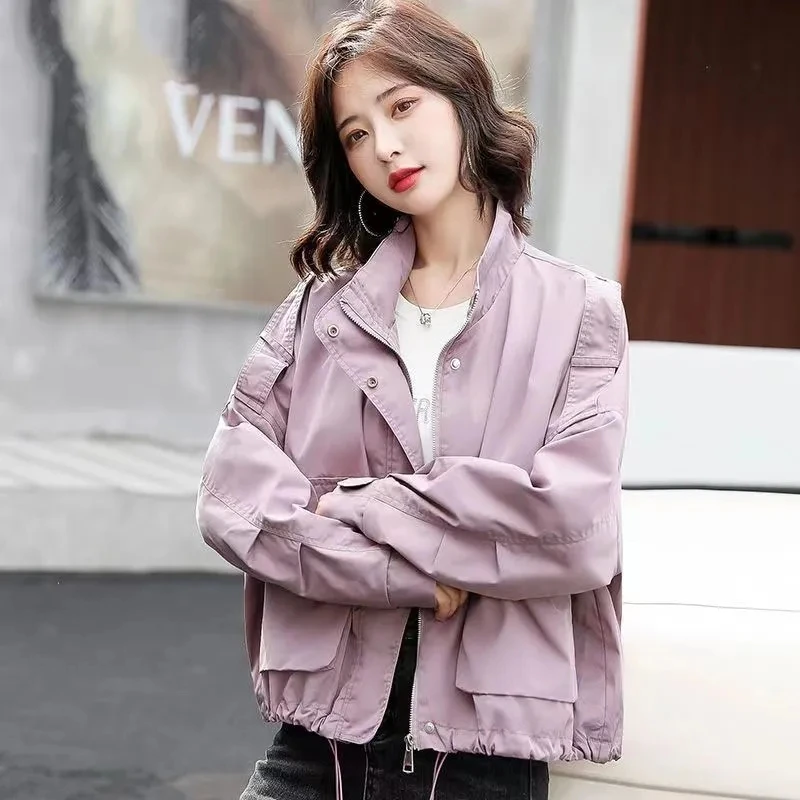 Trench Coat Women Spring Autumn 2023 New Solid Color Short Windbreaker Jacket Korean Style Casual Loose Thin Outerwear Womens
Trench Coat Women Spring Autumn 2023 New Solid Color Short Windbreaker Jacket Korean Style Casual Loose Thin Outerwear Womens