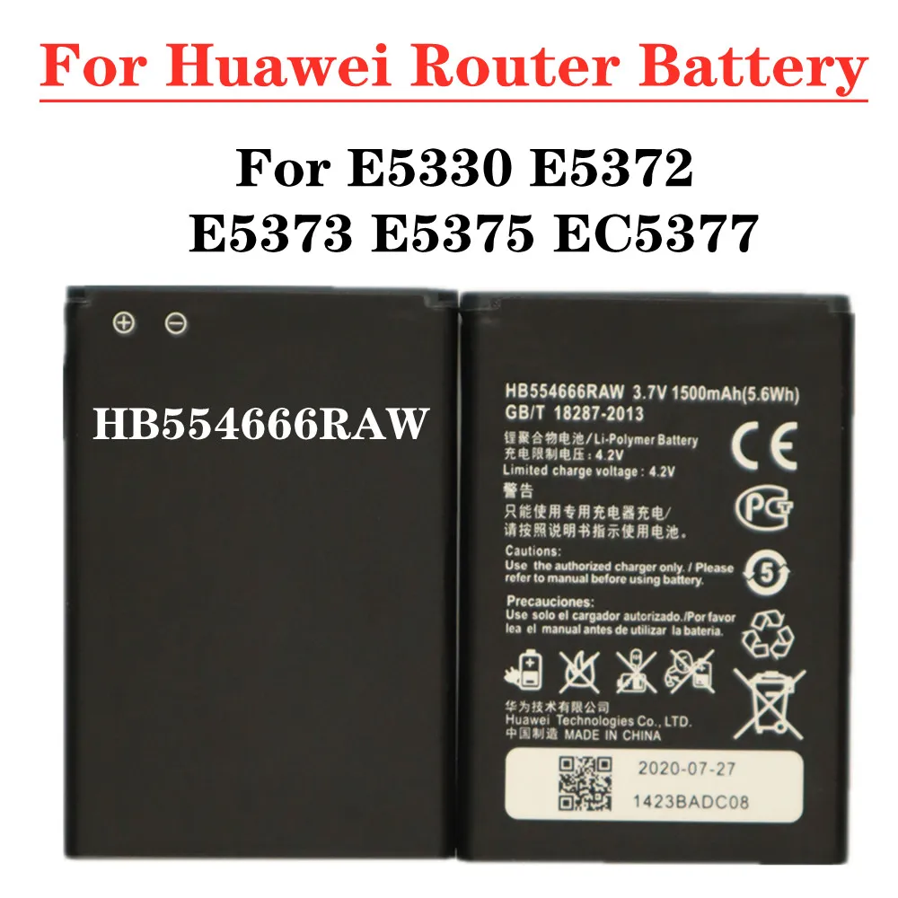 In Stock HB554666RAW High Quality Battery For Huawei E5330 E5372 E5373 E5375 EC5377 Wifi Router Replacement Batteries
In Stock HB554666RAW High Quality Battery For Huawei E5330 E5372 E5373 E5375 EC5377 Wifi Router Replacement Batteries