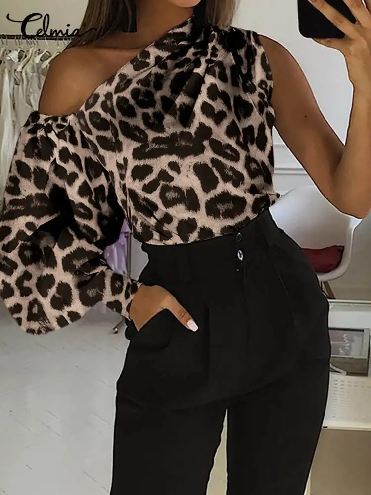 Celmia Fashion One Shoulder Tops Elegant Leopard Print Blouses Sexy Streetwear 2022 Summer Women Lantern Sleeve Shirts Blusas
Celmia Fashion One Shoulder Tops Elegant Leopard Print Blouses Sexy Streetwear 2022 Summer Women Lantern Sleeve Shirts Blusas