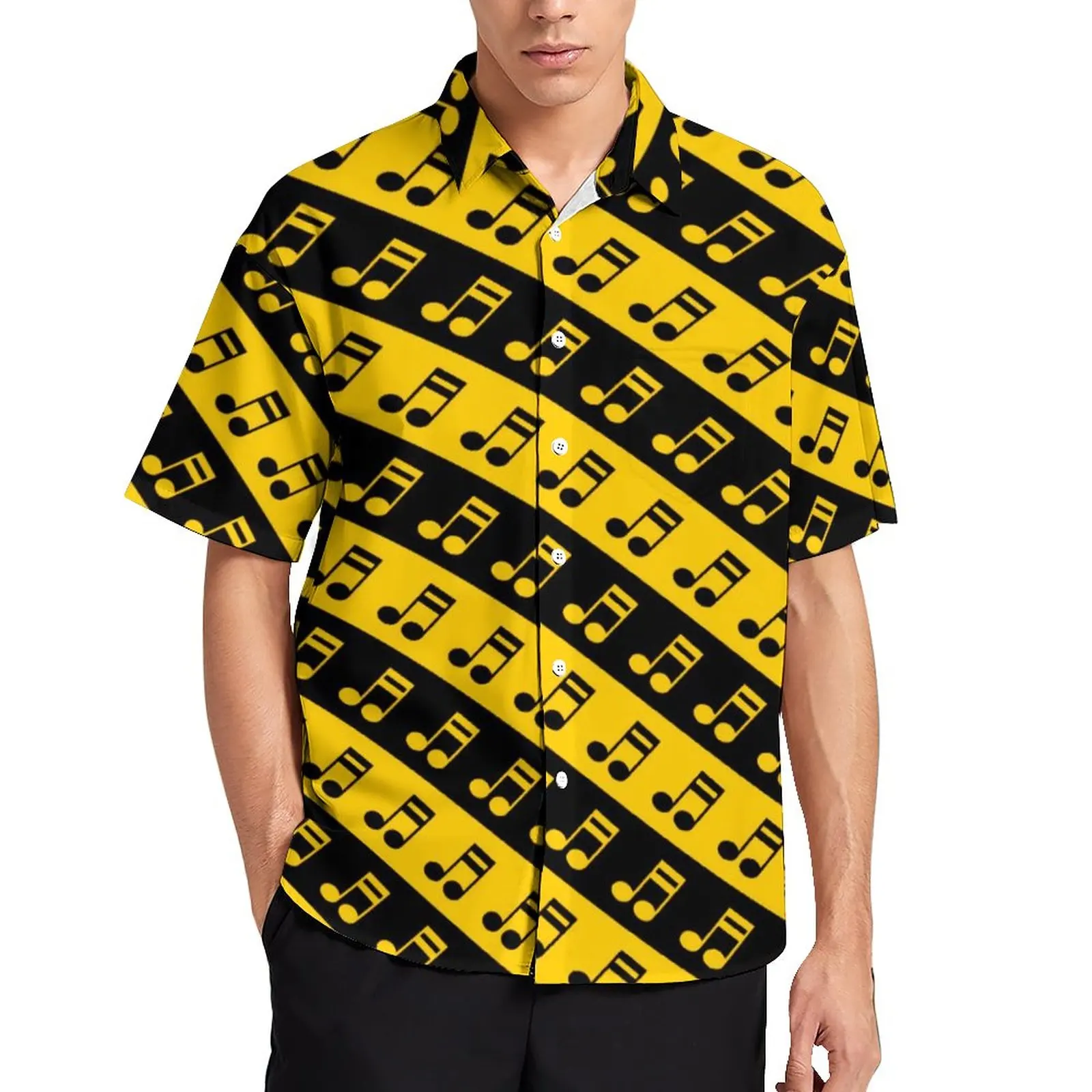 Music Notes Blouses Men Black Yellow Striped Casual Shirts Hawaiian Short Sleeve Custom Y2K Oversized Beach Shirt Gift Idea
Music Notes Blouses Men Black Yellow Striped Casual Shirts Hawaiian Short Sleeve Custom Y2K Oversized Beach Shirt Gift Idea