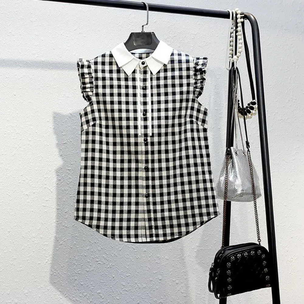 2022 Summer Fashion New Arrive Japanese Style Cute Gril Short Sleeve Ruffles Plaid Button Cap Sleeve Women's Blouse
2022 Summer Fashion New Arrive Japanese Style Cute Gril Short Sleeve Ruffles Plaid Button Cap Sleeve Women's Blouse