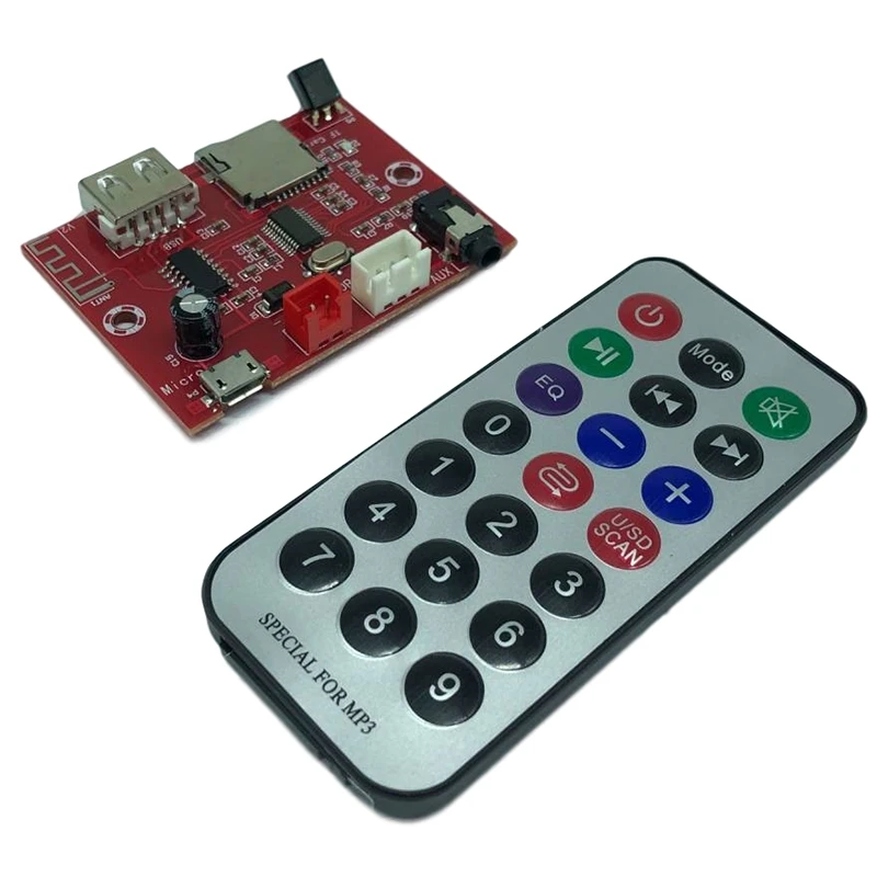 DC5V Bluetooth Audio Decoder Module U-Disk/TF Card Bluetooth Receiver Module AUX Output Remote Controller XH-A253
DC5V Bluetooth Audio Decoder Module U-Disk/TF Card Bluetooth Receiver Module AUX Output Remote Controller XH-A253