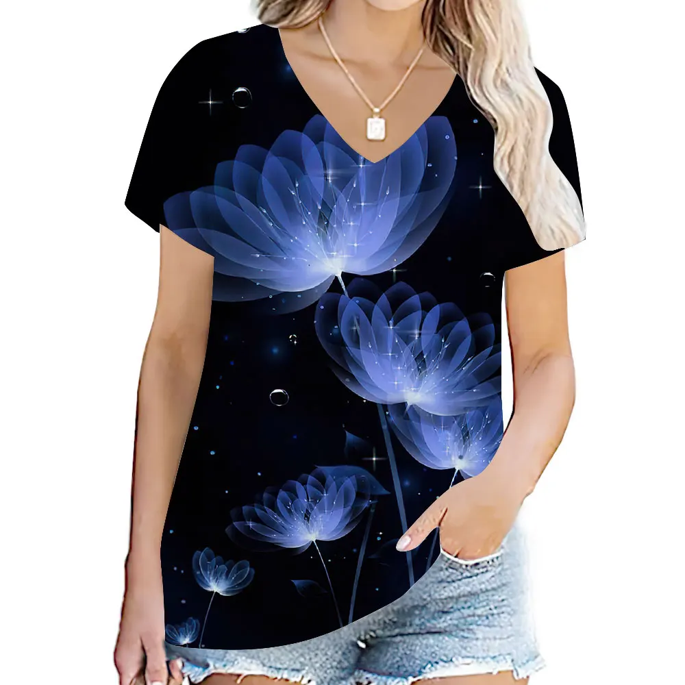 Summer Plant Flower Floral 3D Print T-shirts Women Streetwear T Shirt Y2k Tops V-Neck Tees Woman Oversized Harajuku Clothing
Summer Plant Flower Floral 3D Print T-shirts Women Streetwear T Shirt Y2k Tops V-Neck Tees Woman Oversized Harajuku Clothing