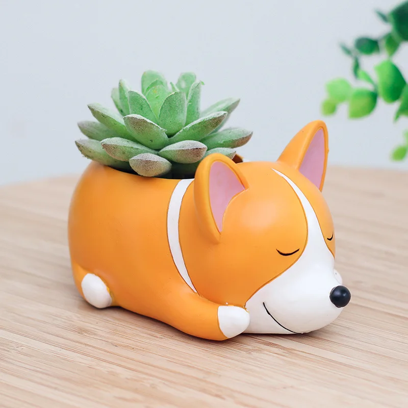 Resin Cartoon Creative Cute Corgi Dog Succulent Flower Pot Landscape Gardening Green Plant Flower Pot Garden Desktop Decoration
Resin Cartoon Creative Cute Corgi Dog Succulent Flower Pot Landscape Gardening Green Plant Flower Pot Garden Desktop Decoration