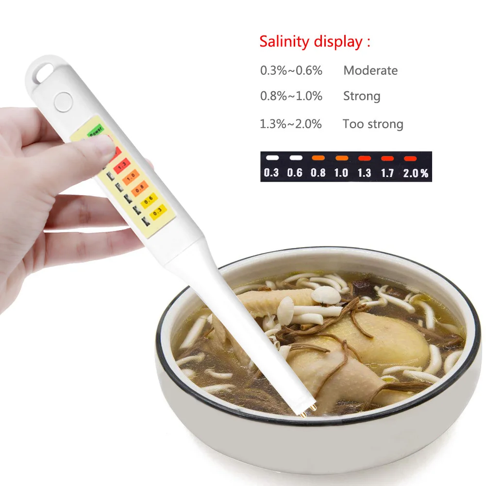 Практичный тестер засоленности пищевых продуктов ручка соленометр фотоиндикатор электронный измеритель концентрации пищевой соли для домашней кухни
Практичный тестер засоленности пищевых продуктов ручка соленометр фотоиндикатор электронный измеритель концентрации пищевой соли для домашней кухни