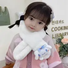 New Kawaii Cartoon Sanrios Plush Winter Child Keep Warm Scarf My Melody Kuromi Cinnamoroll Cute Anime Outdoor Warm Neck Warmer